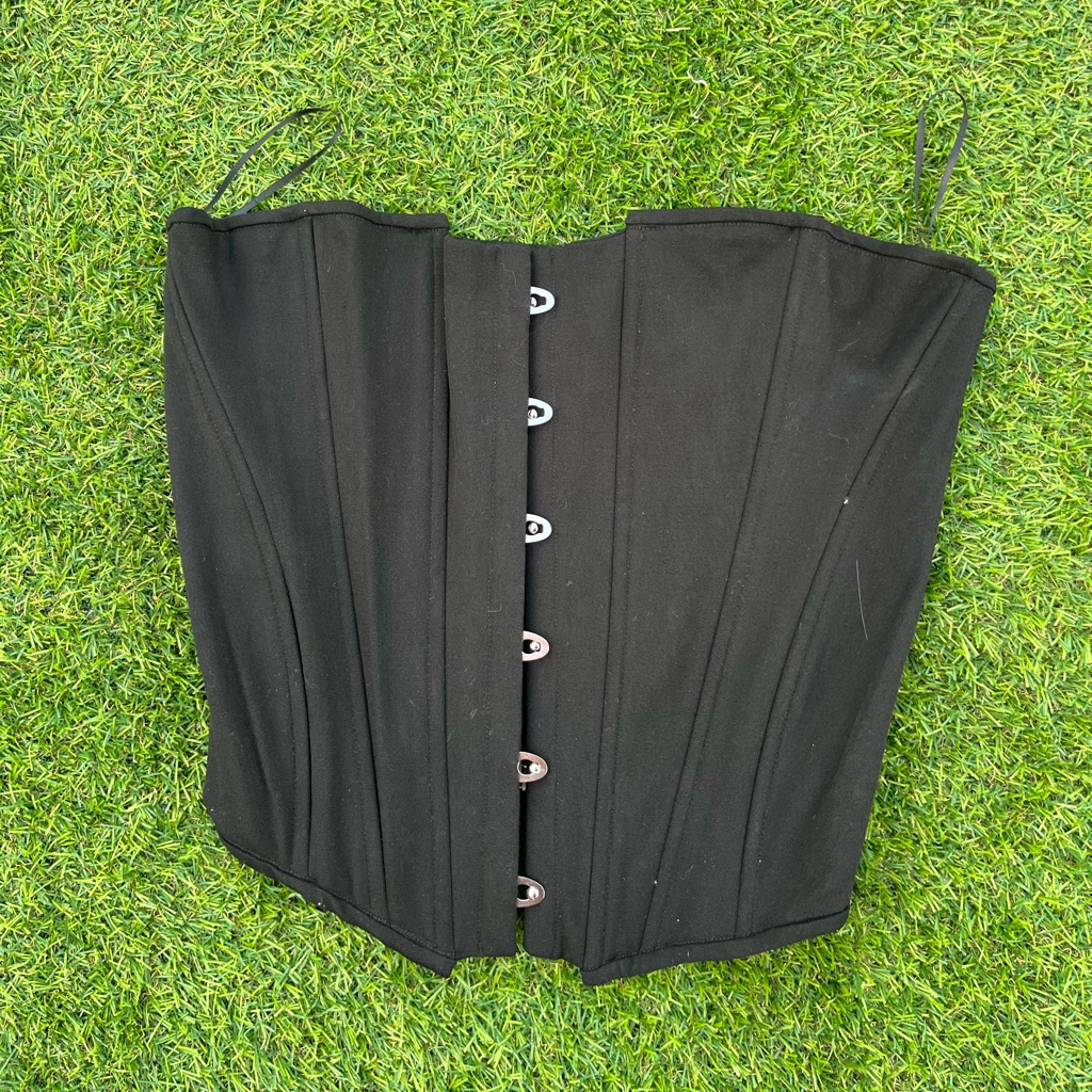 Black Victoria’s Secret Shielded Jacquard Armour Black Corset Top Medium